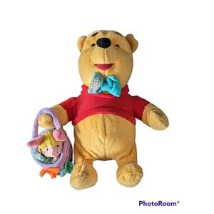 Vintage Winnie the Pooh Bear Stuffed Soft 11" Tall 1998 Plush Disney Brown Egg